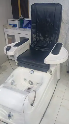 Used Black Pedicure Spa Chair with Footbath - Good Working Condition