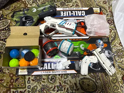 Mega Kids Toy Bundle - 6 Laser Blasters, 3 Moving Targets