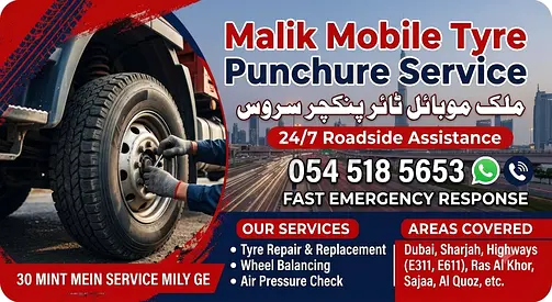 Malik Mobile Tyre Puncture Service 24/7
