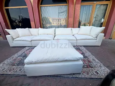 feather 🪶 filled modular sofa with footstool Marina Home Luscious
