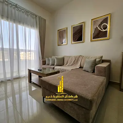 Beautiful furnished one-bedroom apartment with new furniture for monthly rent in Ajman - Al Jurf 2 - next to Al Aqsa School
