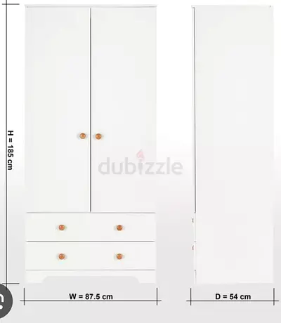 Home Centre White Kids’ Wardrobe with Drawers