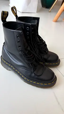 Barely Used Black Leather Dr. Martens Style Boots - EU 37 UK 4