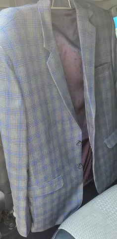 Grey and blue blazer