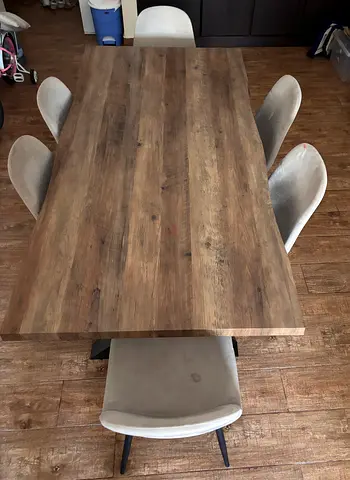 6-Seater Solid Dining Table with Chairs – Excellent Condition