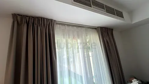 Neutral Taupe Curtain Pair with Sheer - Ready to Hang
