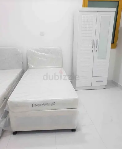 BRAND NEW SINGLE AMERICAN BED WITH TOW DOOR WOOD WARDROBE AVAILABLE