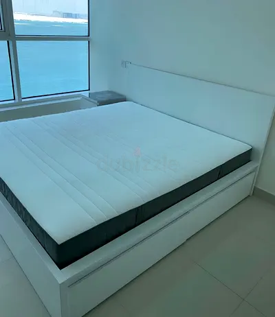 Ikea malm king storage bed with ikea mattress like new