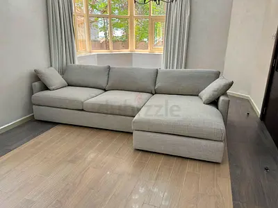 Top quality Crate&Barrel Lounge Deep feather filled L Shape Sofa Beige