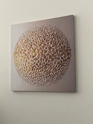 Textured 3D Circular Canvas Wall Art - Neutral Tones