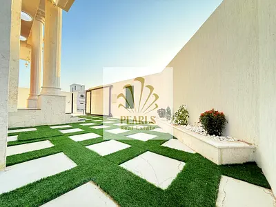 Annual Rent Ajman - Most Elegant Corner Villa 5BR in Al Helio 2 | 7 Bathrooms | 3 Floors | Equipped Roof | 4000 sqft | Central AC | Maid Room