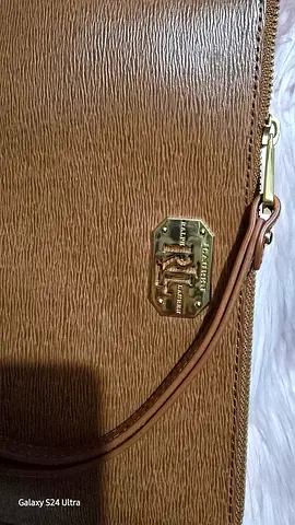 Ralph Lauren Brown Leather Wristlet/Clutch with Gold Hardware