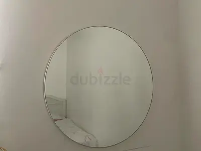 Round Wall Mirror - Minimal Frameless Design (Good Condition)