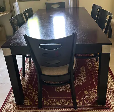 Dining table with 6 chairs for sale