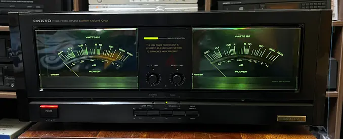 Onkyo Stereo Power Amplifier m-508 with Analog VU Meters