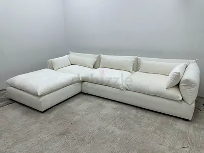 Marina home white color lshape sofa