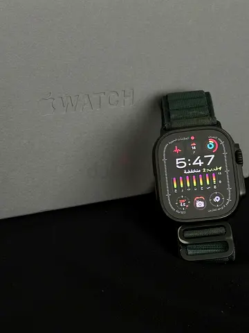 Apple Watch Ultra 2 49mm Black Titanium GPS + Cellular with Dark Green Alpine Loop (Large)