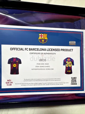 Official FC Barcelona Signed Shirt - Deco (Certificate Included)