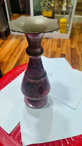 Decorative vintage metal vase 9x21cm