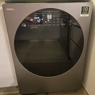 Hitachi front load washing machine - good condition, 10-year warranty sticker