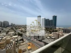Luxury two-bedroom apartment with a living room for annual rent. 3 bathrooms, balcony with open sea