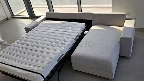 Excellent condition IKEA vimle l'shape sofa bed with storage beige