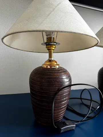 Cermaic Table Lamp with Fabric Shade - Used, Working