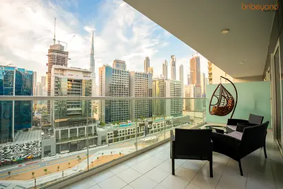 Burj Khalifa View 2BR | High Floor | Business Bay | Fully Furnished | All Bills Included