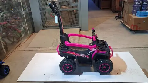 Kids Ride-On ATV with Push Handle - Pink