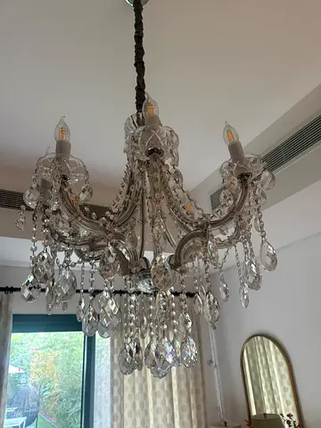 Crystal chandelier - elegant eight-arm ceiling light