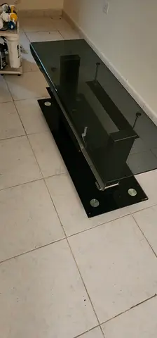 Glass TV Stand / Entertainment Unit - Modern Black & Smoke Glass