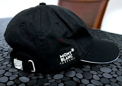 Mont Blanc Parfums Black Baseball Cap In Excellent Condition