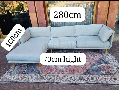 Crate&barrel L Shape Sofa Beige