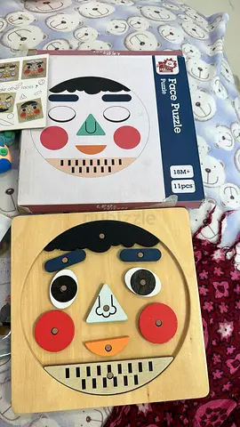 Wooden Face Puzzle Montessori Toy with Box - 18 Months+