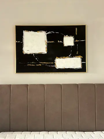 Big Abstract Black & White Textured Canvas Wall Art (Big in size)