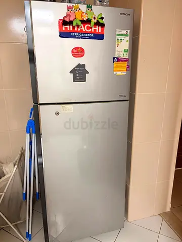 Hitachi Double-Door Refrigerator - Silver, Good Working Condition