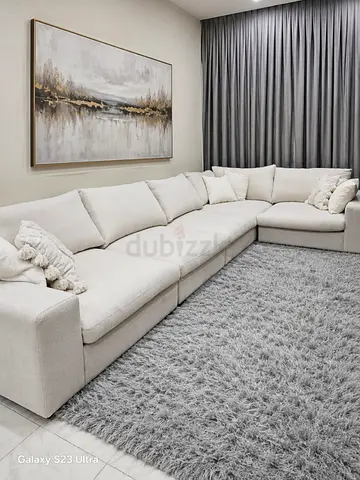 European Filled Feather Sectional Sofa 6 siters. Like new