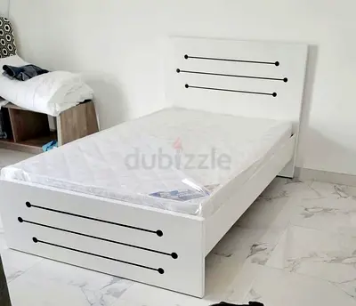 White Single Bed Frame with Headboard and Footboard (Like New)