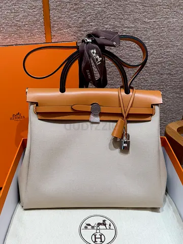 HERMES Women's Herbag 31 cm 37/Gold Canvas/Cowhide