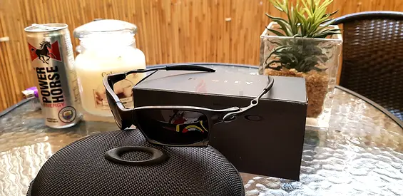 Sunglass Oakley Square X-Metal Matte Black w/ Black Iridium Polarized Lens