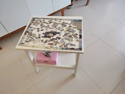 Ikea Small white side table with lower shelf - good condition