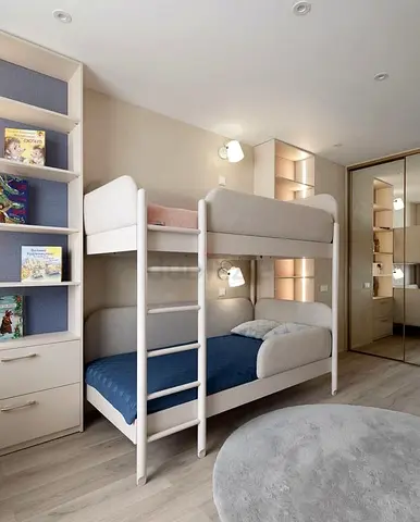 Modern White Bunk Bed for Kids