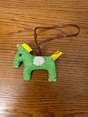 Green Beaded Horse Charm Crossbody Bag Pendant
