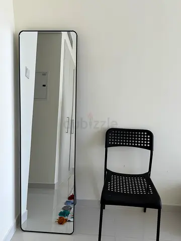 Large Rectangular Wall Mirror with Slim Black Frame - excellent Condition