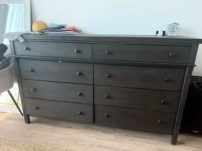 Pottery barn dark wood solid 8-Drawer Dresser / chest of drawers