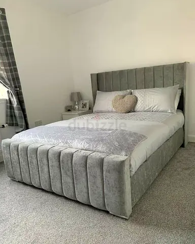 Luxury Fabric Bed Frame With Mattress Stylish Modern Design Headboard