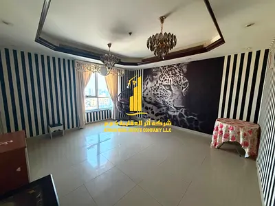 For annual rent One-bedroom apartment In Ajman Corniche Towers Spacious area - open view - gym - swimming pool - parking