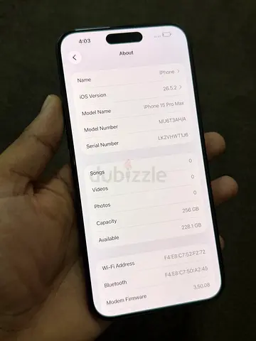 Iphone 15 Pro Max 256GB
