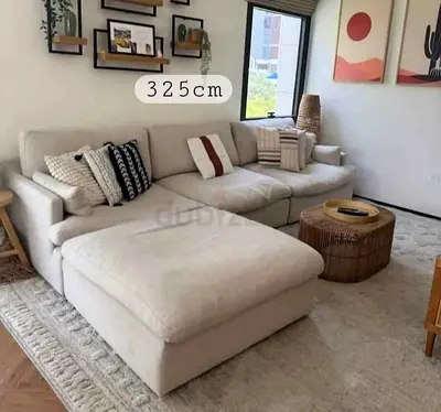 Excellent condition Home centre swin feather filled Modular Sofa with footstool Beige