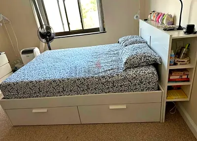 IKEA brimnes bed with mattress King size bed 4 Big storage drawers underneath